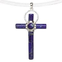 Lapis Stone Cross and Sterling Chain 202//202